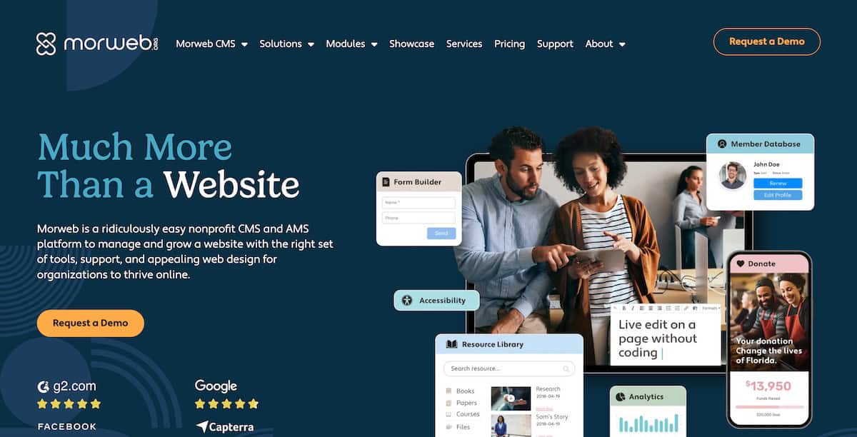 Moreweb - Nonprofit website builder