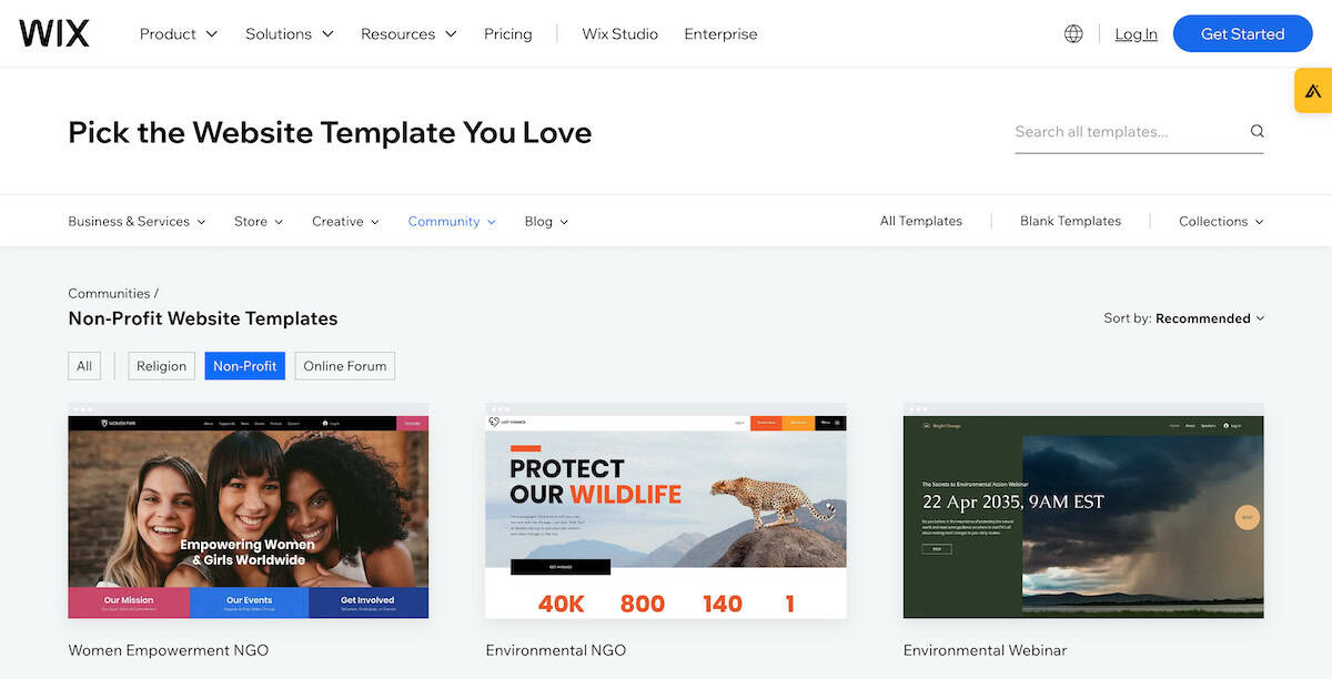 Wix - Best Nonprofit Website Builders
