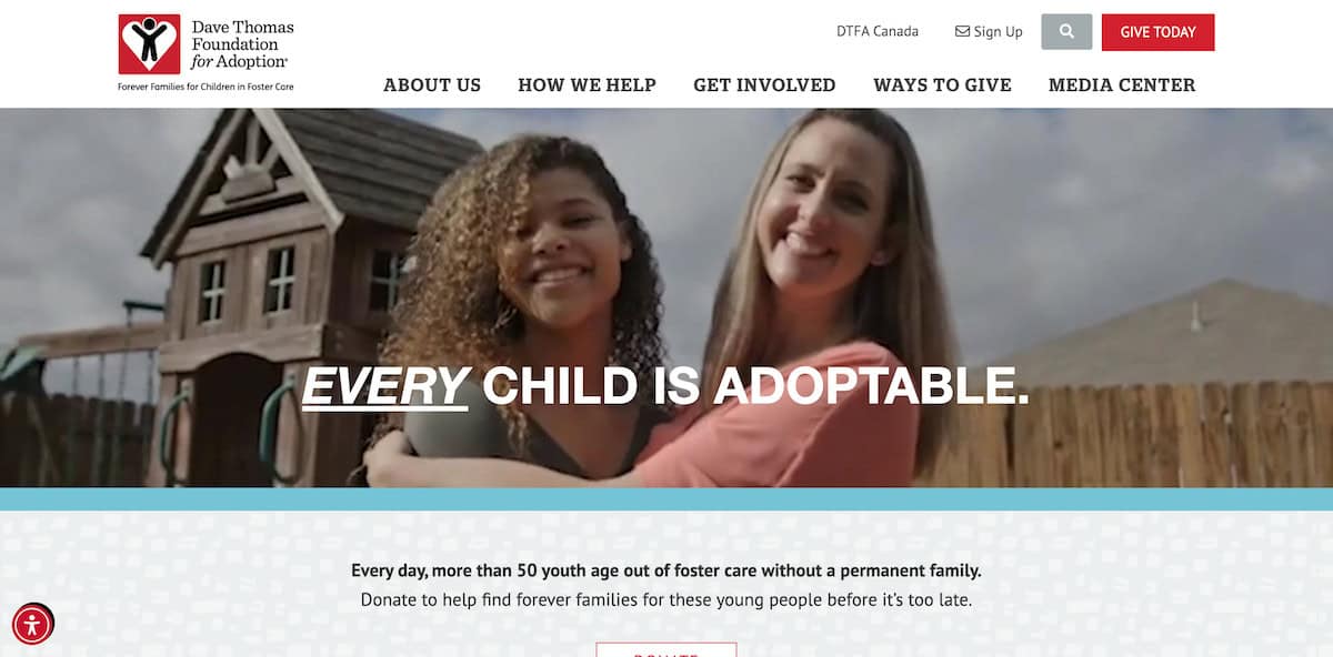 Foster Care Charities - The Dave Thomas Foundation for Adoption